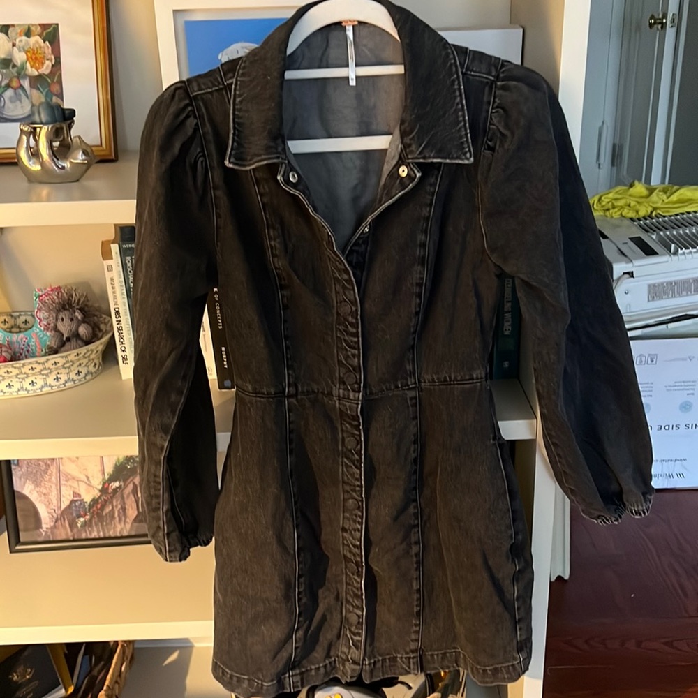 Gray denim free people dress